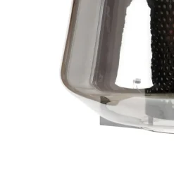 Hängelampe schwarz mit Rauchglas 30 cm länglich 3-flammig - Kevin