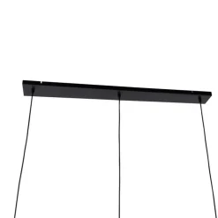 Hängelampe schwarz mit Rauchglas 30 cm länglich 3-flammig - Kevin