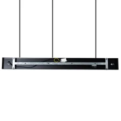 Hängelampe schwarz mit Rauchglas 30 cm länglich 3-flammig - Kevin