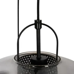 Hängelampe schwarz mit Rauchglas rund 3 Lichter - Kevin