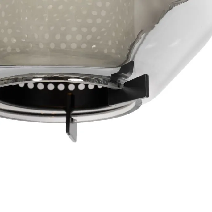 Hängelampe schwarz mit Rauchglas 23 cm länglich 3-flammig - Kevin