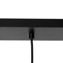 Hängelampe schwarz mit Rauchglas 23 cm länglich 3-flammig - Kevin