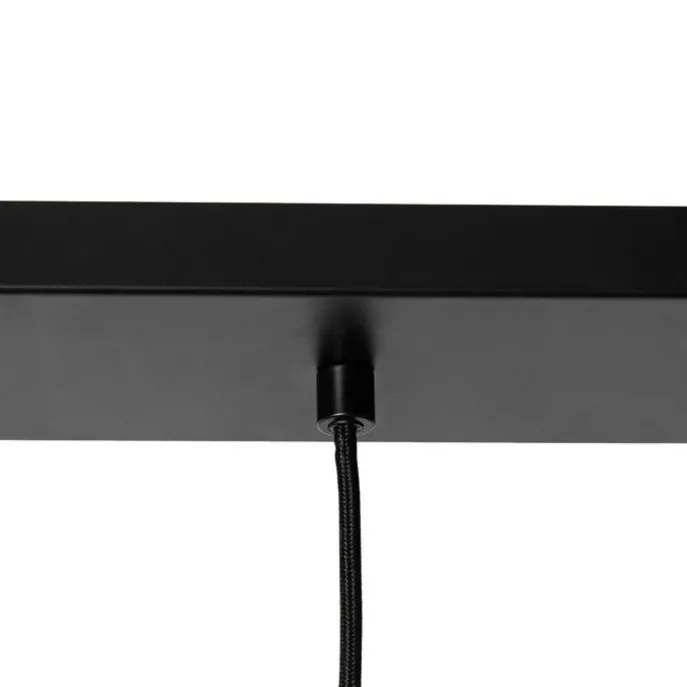 Hängelampe schwarz mit Rauchglas 23 cm länglich 3-flammig - Kevin