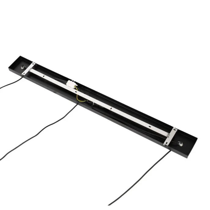 Hängelampe schwarz mit Rauchglas 23 cm länglich 3-flammig - Kevin