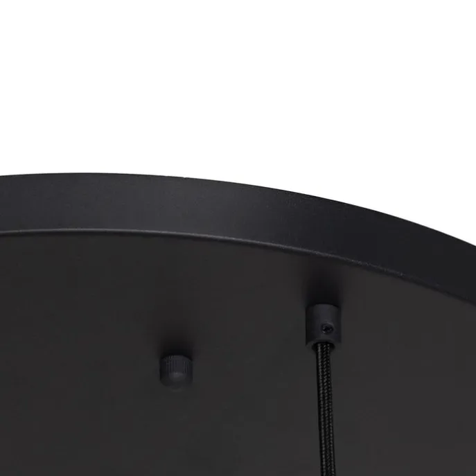 Hängelampe schwarz mit Rauchglas rund 7-flammig - Sandra