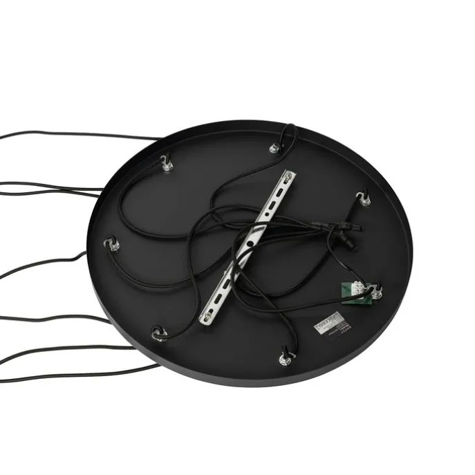 Hängelampe schwarz mit Rauchglas rund 7-flammig - Sandra