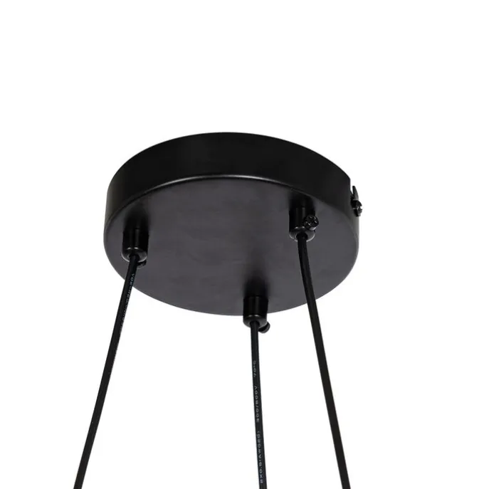 Hängelampe schwarz mit Rauchglas rund 8-flammig - Monaco