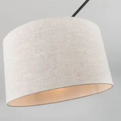 Hängelampe schwarz mit Schirm 35 cm hellgrau verstellbar - Blitz I