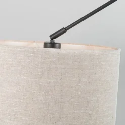 Hängelampe schwarz mit Schirm 35 cm hellgrau verstellbar - Blitz I