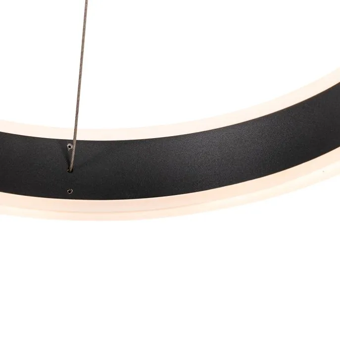 Hängelampe schwarz rund inkl. LED 3-stufig dimmbar 3-Licht - Lyani