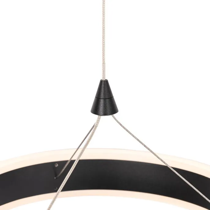 Hängelampe schwarz rund inkl. LED 3-stufig dimmbar 3-Licht - Lyani