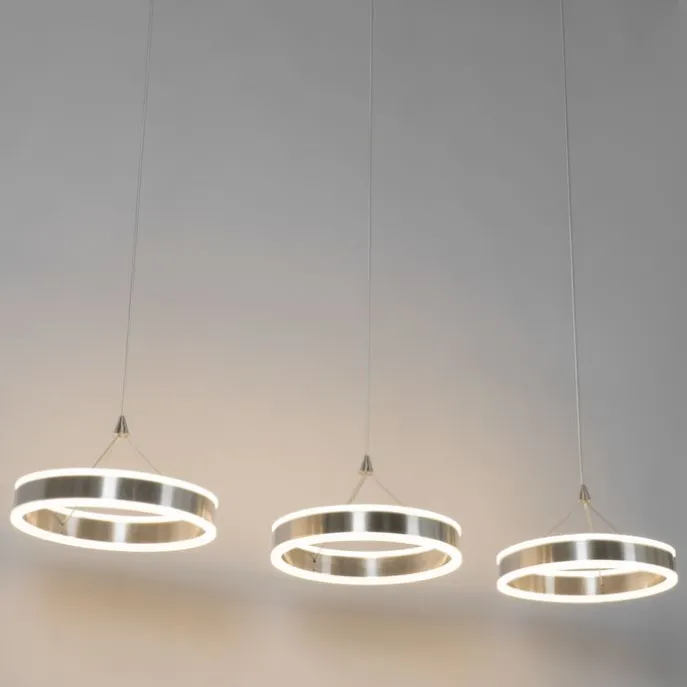 Hängelampe Stahl länglich inkl. LED 3-Stufen dimmbar 3-Licht - Lyani