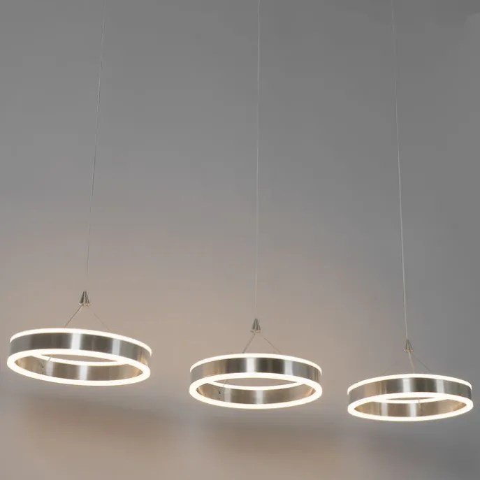 Hängelampe Stahl länglich inkl. LED 3-Stufen dimmbar 3-Licht - Lyani