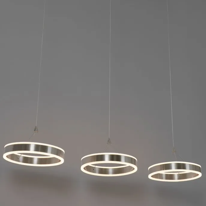 Hängelampe Stahl länglich inkl. LED 3-Stufen dimmbar 3-Licht - Lyani