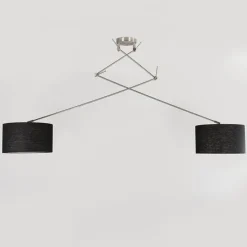 Hängelampe Stahl mit Schirm 35 cm schwarz verstellbar - Blitz II