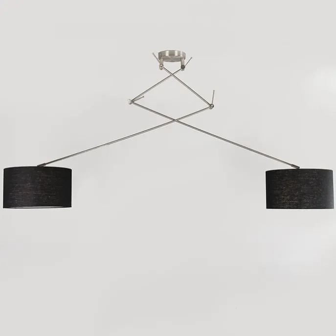 Hängelampe Stahl mit Schirm 35 cm schwarz verstellbar - Blitz II