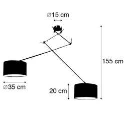 Hängelampe Stahl mit Schirm 35 cm schwarz verstellbar - Blitz II