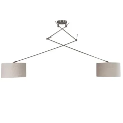 Hängelampe Stahl mit Schirm 35 cm hellgrau verstellbar - Blitz II