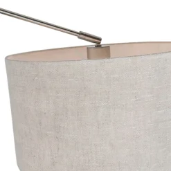 Hängelampe Stahl mit Schirm 35 cm hellgrau verstellbar - Blitz II