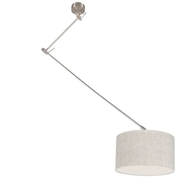 Hängelampe Stahl mit Schirm 35 cm grau verstellbar - Blitz I