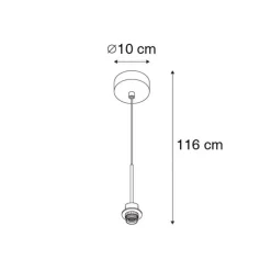 Hängelampe Stahl mit schwarzem Kabel - Combi 1