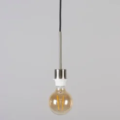 Hängelampe Stahl mit schwarzem Kabel - Combi 1