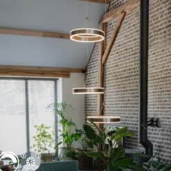 Hängelampe Stahl rund inkl. LED 3-Stufen dimmbar 3-Licht - Lyani