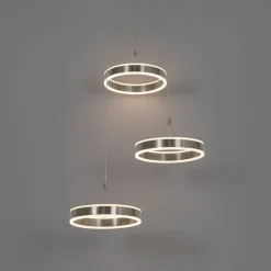 Hängelampe Stahl rund inkl. LED 3-Stufen dimmbar 3-Licht - Lyani