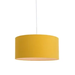 Hängelampe weiß mit gelbem Schirm 50 cm - Combi 1