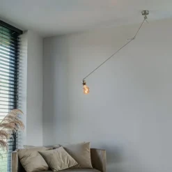 Hängeleuchte Stahl ohne Schirm verstellbar - Blitz I