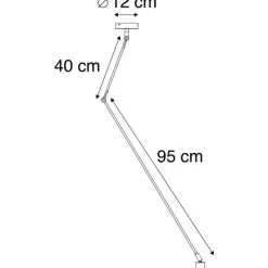 Hängeleuchte Stahl ohne Schirm verstellbar - Blitz I