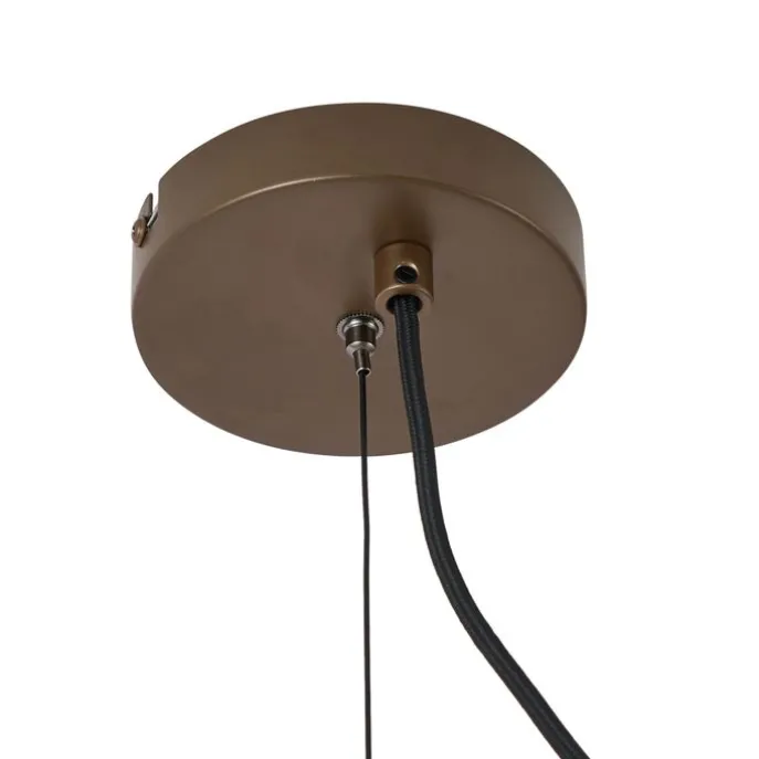 Hotel Chic Hängelampe Dunkelbronze mit bernsteinfarbenem Glas - Stavelot