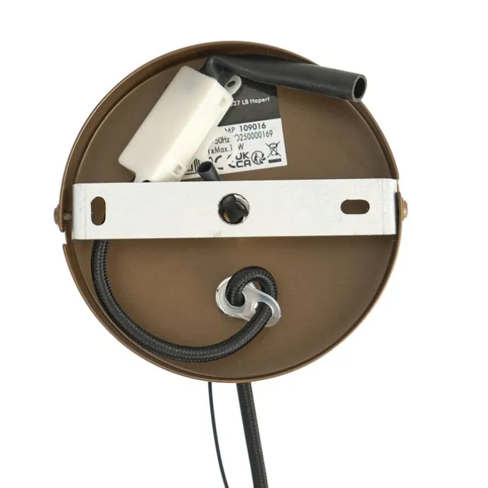 Hotel Chic Hängelampe Dunkelbronze mit bernsteinfarbenem Glas - Stavelot