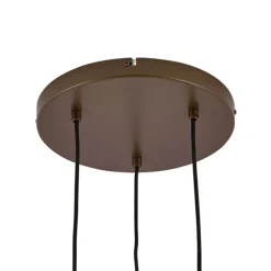 Hotel Chic Hängelampe Dunkelbronze mit bernsteinfarbenem Glas 3-flammig - Stavelot