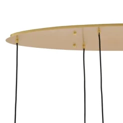 Hotel Chic Hängelampe Messing mit weißem Glas Rechteckig 6-Licht - Misty