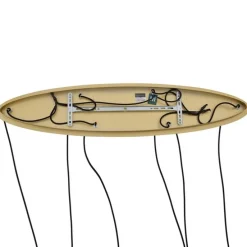 Hotel Chic Hängelampe Messing mit weißem Glas Rechteckig 6-Licht - Misty