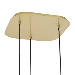 Hotel Chic Hängelampe Messing mit bernsteinfarbenem Glas 3-Licht - Gus