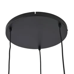 Hotel Chic Hängelampe Schwarz mit Gold und Grün Glas 3-Licht - Zuzanna