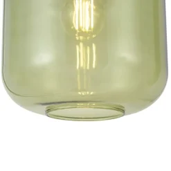 Hotel Chic Hängelampe Schwarz und Gold mit grünem Glas 5-Lichter - Zuzanna