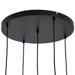 Hotel Chic Hängelampe Schwarz und Gold mit grünem Glas 5-Lichter - Zuzanna