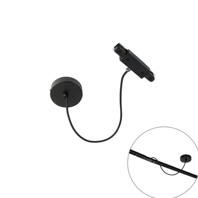 I Stromversorgung mit runder Montageplatte für 1-Phasenschiene schwarz - Iconic