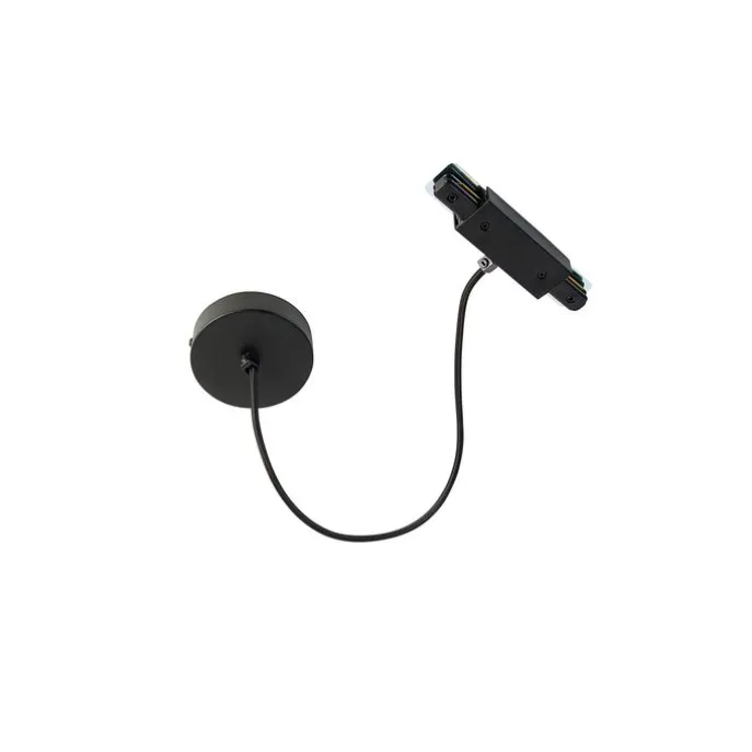 I Stromversorgung mit runder Montageplatte für 1-Phasenschiene schwarz - Iconic