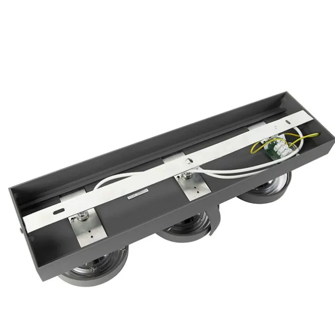 Industrial spot grau verstellbar 3-flammig - Go