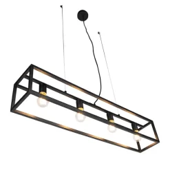 Industrie Hängelampe Schwarz 4-flammig - Cage 4