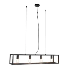 Industrie Hängelampe Schwarz 4-flammig - Cage 4