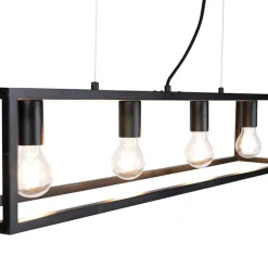 Industrie Hängelampe Schwarz 4-flammig - Cage 4