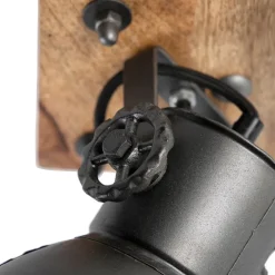 Industrie Spot schwarz mit Mangoholz 18 cm - Mangos