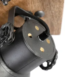 Industrie Spot schwarz mit Mangoholz 18 cm - Mangos