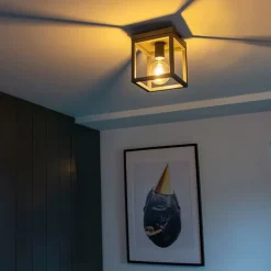 Industriedeckenleuchte anthrazit - Cage 1