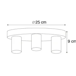Industriedeckenleuchte schwarz - Facil 3